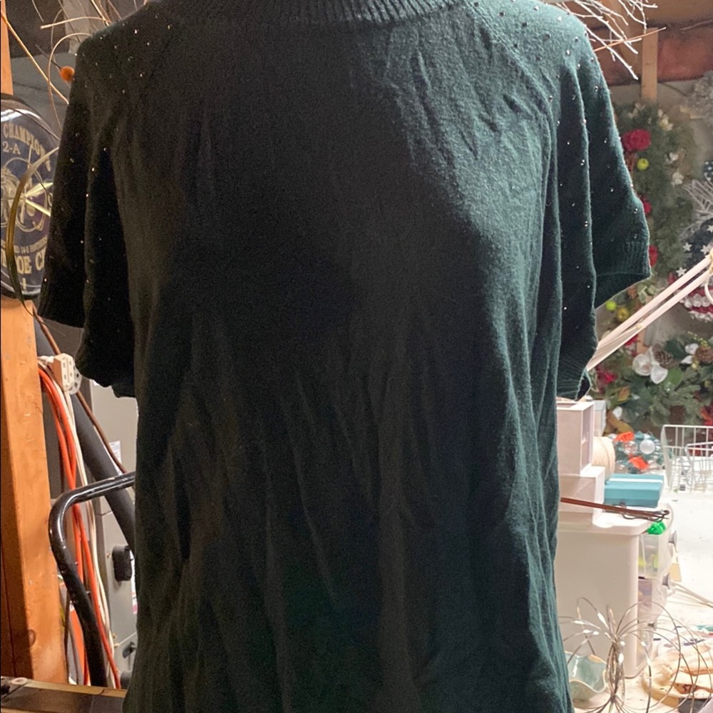 Apt 9 Dark Green Short Sleeve Sweater dress